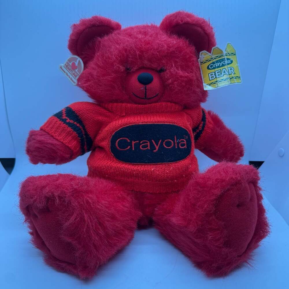 Heartline Crayola Bear Red Plush Teddy Bear with Sweater and Tags